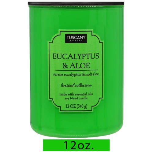 Tuscany Color Splash Collection Scented Jar Candle - Eucalyptus & Aloe Perspective: front