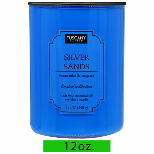 Tuscany Color Splash Collection Jar Candle Silver Sands Perspective: front