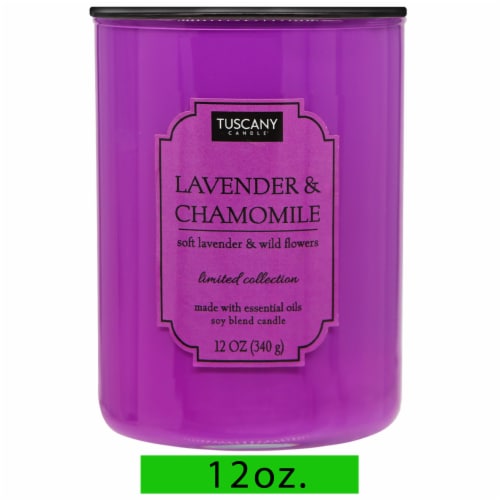 Tuscany Color Splash Collection Jar Candle Lavender & Chamomile Perspective: front