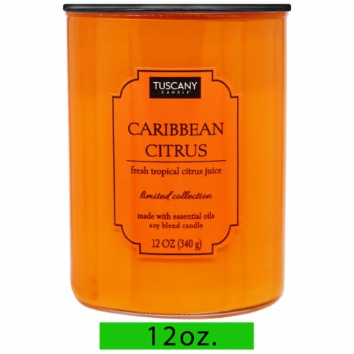 Tuscany Color Splash Collection Scented Jar Candle - Caribbean Citrus Perspective: front