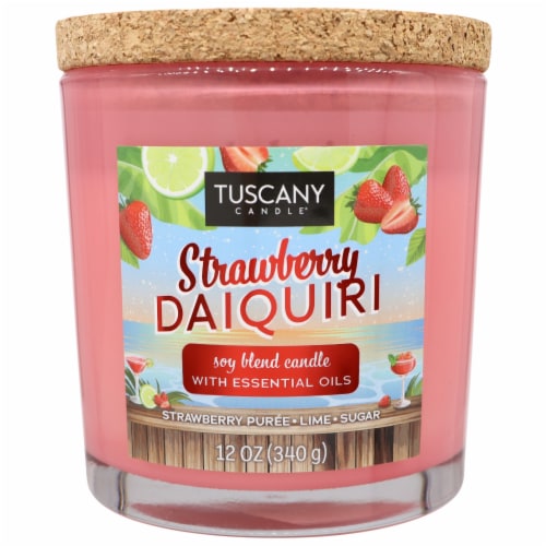 Tuscany Limited Edition Strawberry Daiquiri Scented Jar Candle Perspective: front