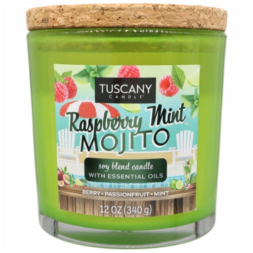 Tuscany Candle Raspberry Mint Mojito Jar Candle Perspective: front