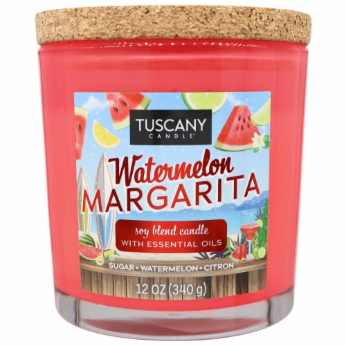 Tuscany Limited Edition Watermelon Margarita Scented Jar Candle Perspective: front