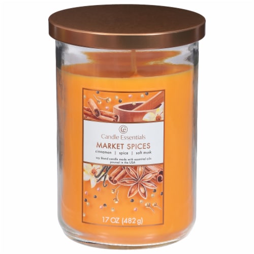 Candle Essentials Scented Jar Candle - Market Spices Perspective: front