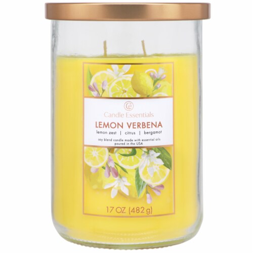 Candle Essentials Scented Jar Candle - Lemon Verbena Perspective: front