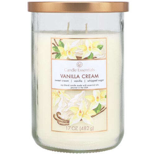 Candle Essentials Scented Jar Candle - Vanilla Cream Perspective: front