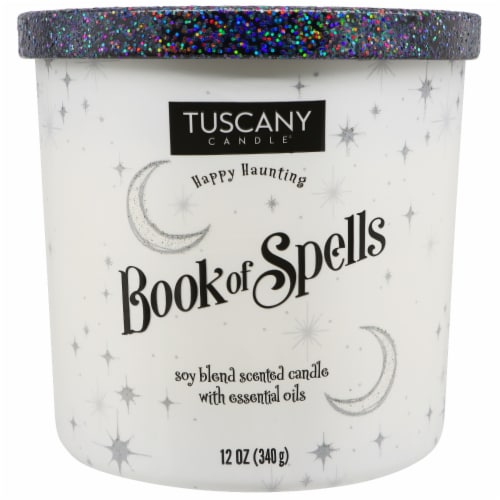 Tuscany Candle® Limited Edition Book of Spells Scented Jar Candle Perspective: front