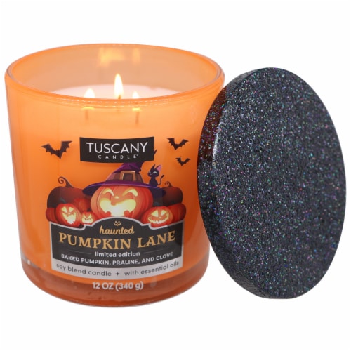 Tuscany Candle® Limited Edition Haunted Pumpkin Lane Scented Jar Candle Perspective: front