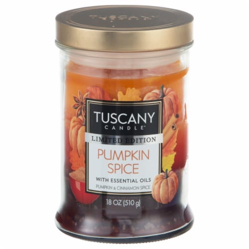 Tuscany Candle® LImited Edition Scented Triple Pour Jar Candle - Pumpkin Spice Perspective: front