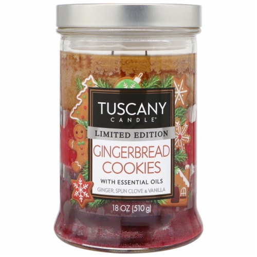 Tuscany Candle® Limited Edition Gingerbread Cookies Scented Triple Pour Jar Candle Perspective: front