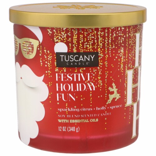 Tuscany Limited Edition Festive Holiday Fun Candle Perspective: front