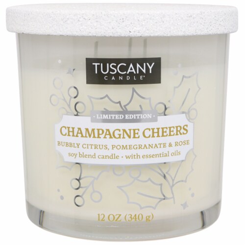 Tuscany Limited Edition Champagne Cheers Jar Candle Perspective: front