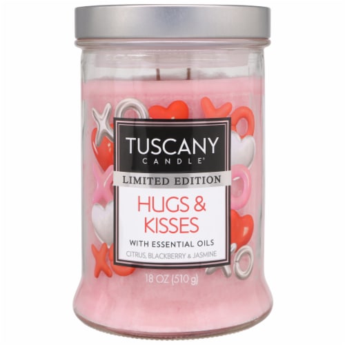 Tuscany Limited Edition Scented Jar Candle - Hugs & Kisses Perspective: front