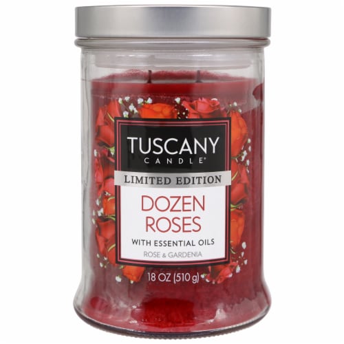 Tuscany Valentines ®  Limited Edtion Scented Jar Candle - Dozen Roses Perspective: front
