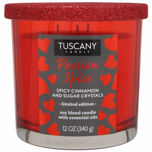 Tuscany Valentines Limited Edition Passion Spice Scented Jar Candle Perspective: front