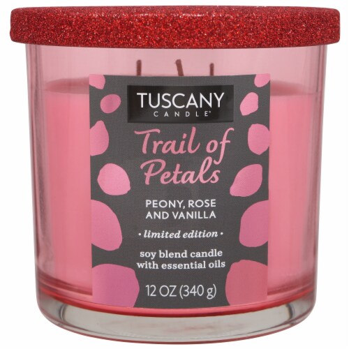 Tuscany Valentines Limited Edition Trail of Petals Jar Candle Perspective: front