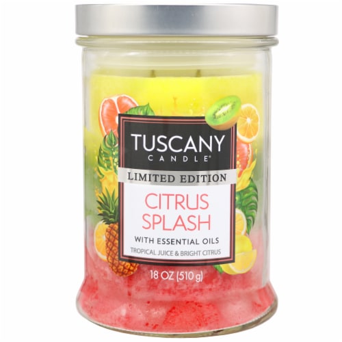 Tuscany Limited Edition Scented Triple Pour Jar Candle Citrus Splash Perspective: front