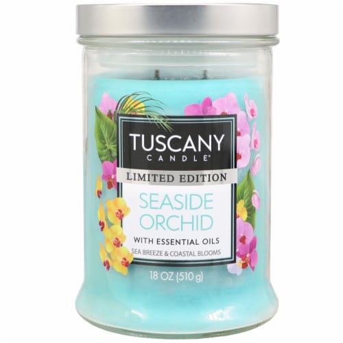 Tuscany® Limited Edition Scented Jar Candle Seaside Orchid Perspective: front