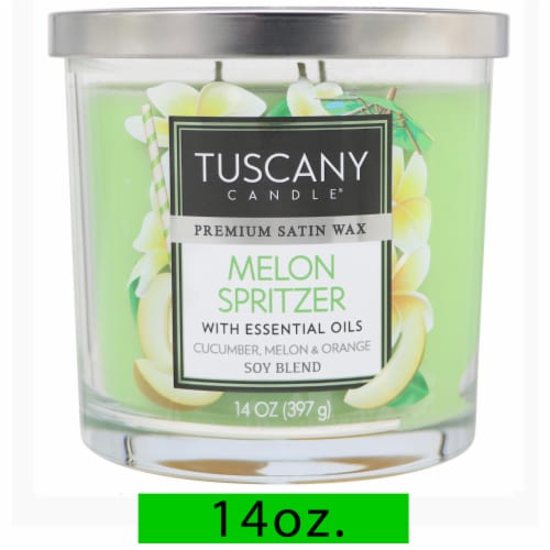 Tuscany Scented Jar Candle®  Melon Spritzer Perspective: front
