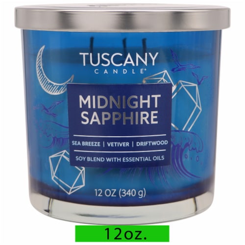 Tuscany Scented Jar Candle Midnight Sapphire Perspective: front