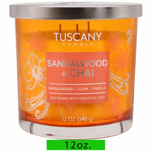 Tuscany Scented Jar Candle Sandalwood & Chai Perspective: front