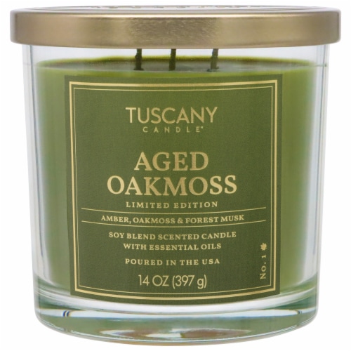 Tuscany Candle® Limited Edition Aged Oakmoss Jar Candle Perspective: front