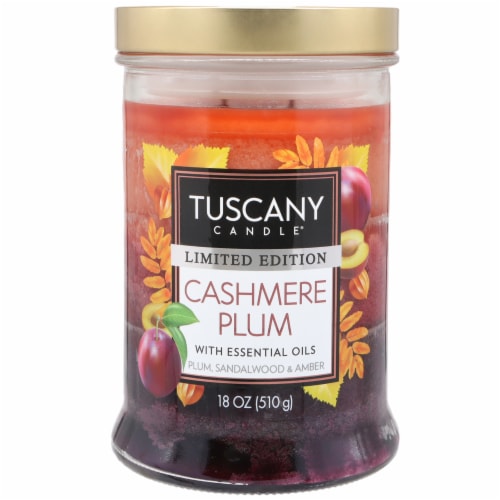 Tuscany Candle® Limited Edition Triple Pour Jar Candle - Cashmere Plum Perspective: front