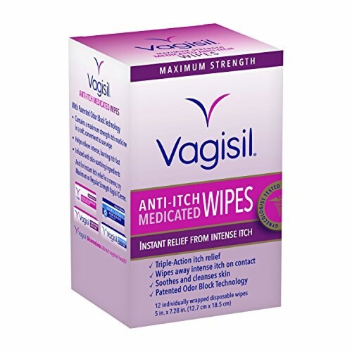Vagisil Medicated Anti-Itch Wipes, 12 Count (Pack of 6) Perspective: front