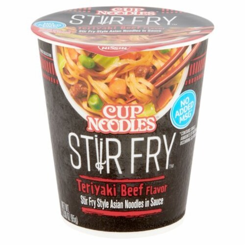 Nissin Cup Noodles Stir Fry Teriyaki Beef Flavor Noodles (Pack of 20) Perspective: front