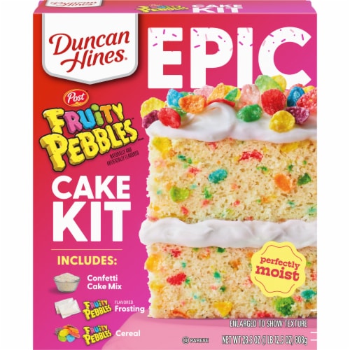 Duncan Hines Epic Fruity Pebbles Cake Mix Kit Perspective: front