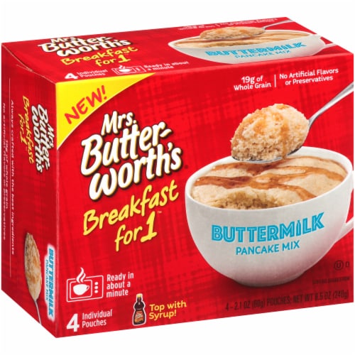 Mrs. Butterworth's Breakfast for 1 Buttermilk Pancake Mix Perspective: front