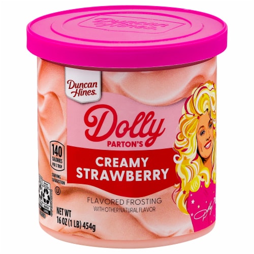 Duncan Hines® Dolly Parton's Creamy Strawberry Flavored Frosting Perspective: front