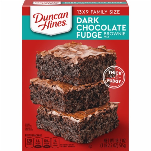 Duncan Hines Dark Chocolate Fudge Brownie Mix Family Size Perspective: front