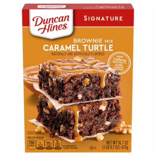 Duncan Hines® Caramel Turtle Brownie Mix Perspective: front