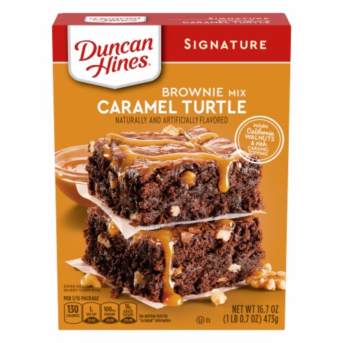 Duncan Hines Signature Caramel Turtle Brownie Mix Perspective: front