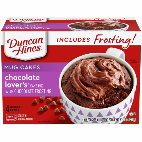 Duncan Hines Chocolate Lover's Cake with Chocolate Frosting Mug Mix Perspective: front