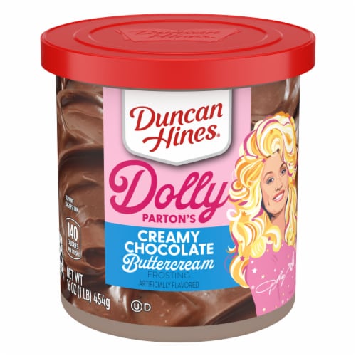 Duncan Hines® Dolly Parton's Creamy Chocolate Buttercream Frosting Perspective: front
