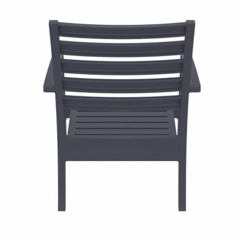Siesta ISP004-DGR-CNA Artemis XL Outdoor Club Chair with Sunbrella Natural Cushion - Dark Gra Perspective: front