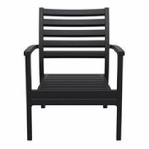 Siesta ISP004-BLA-CBL Artemis XL Outdoor Club Chair with Sunbrella Black Cushion - Black -  s Perspective: front