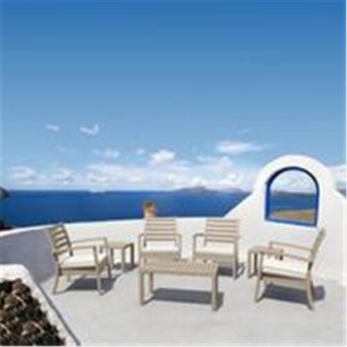 Siesta ISP004S7-DVR-CNA Artemis XL Outdoor Club Seating Set with Sunbrella Natural Cushion T Perspective: front
