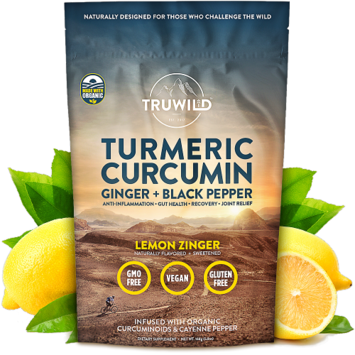 Turmeric Curcumin - Natural Recovery Drink Mix Powder - Natural Flavor Perspective: front