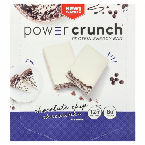 BNRG Power Crunch Protein Energy Bar Chocolate Chip Cheesecake 12 Bars - 1.4 oz (40 g) Perspective: front