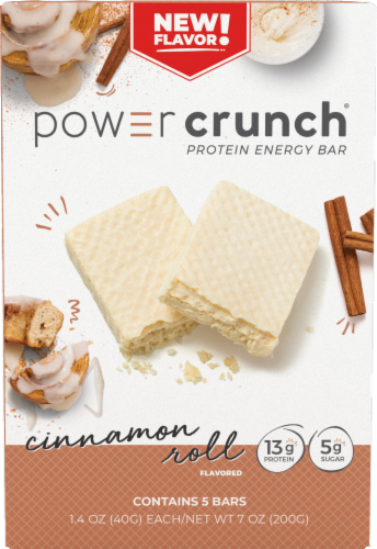 Power Crunch® Cinnamon Roll Protein Energy Bars Perspective: front