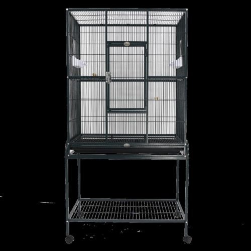 A&E Cage 13120 Green 31 x 20 in. Flight Cage & Removable Stand with Bottom Shelf, Green Perspective: front