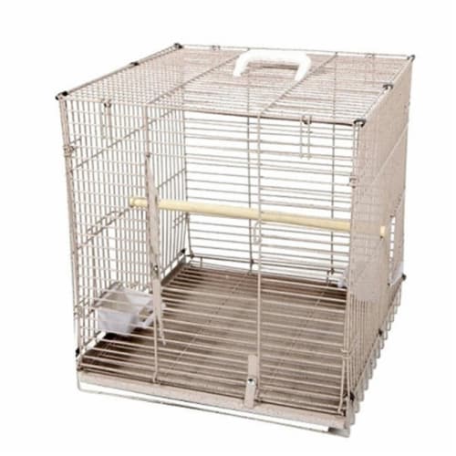 A&E Cages AE-BC1819-S Travel Bird Cage - Sandstone Perspective: front