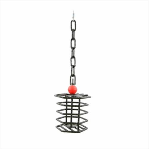 A&E Cage AE-HTFL Platinum Large Hex Bird Toy Feeder Perspective: front