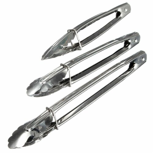Kitcheniva Stainless Steel Kitchen Tongs Set of 3 Perspective: front