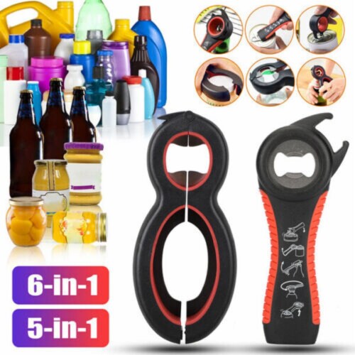 Kitcheniva 6 in 1 Bottle Can and Jar Grip Opener Set of 2 Perspective: front