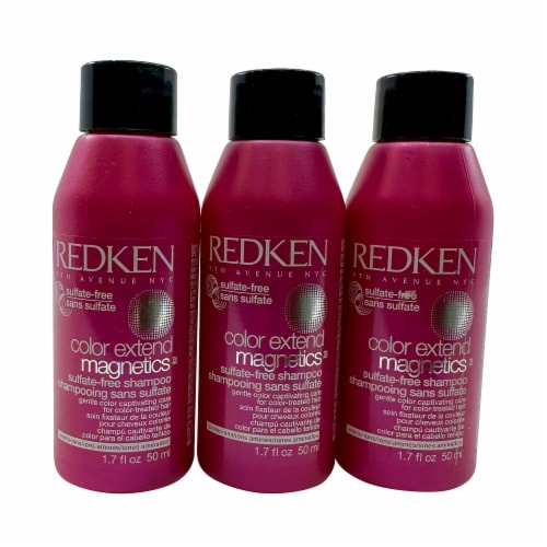 Redken Color Extend Magnetics Sulfate Free Shampoo 1.7 OZ Set of 3 Perspective: front