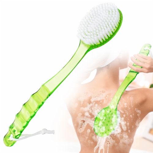 Kitcheniva Long Handle Bath Body Brush Soft Back - Green, 1 pc